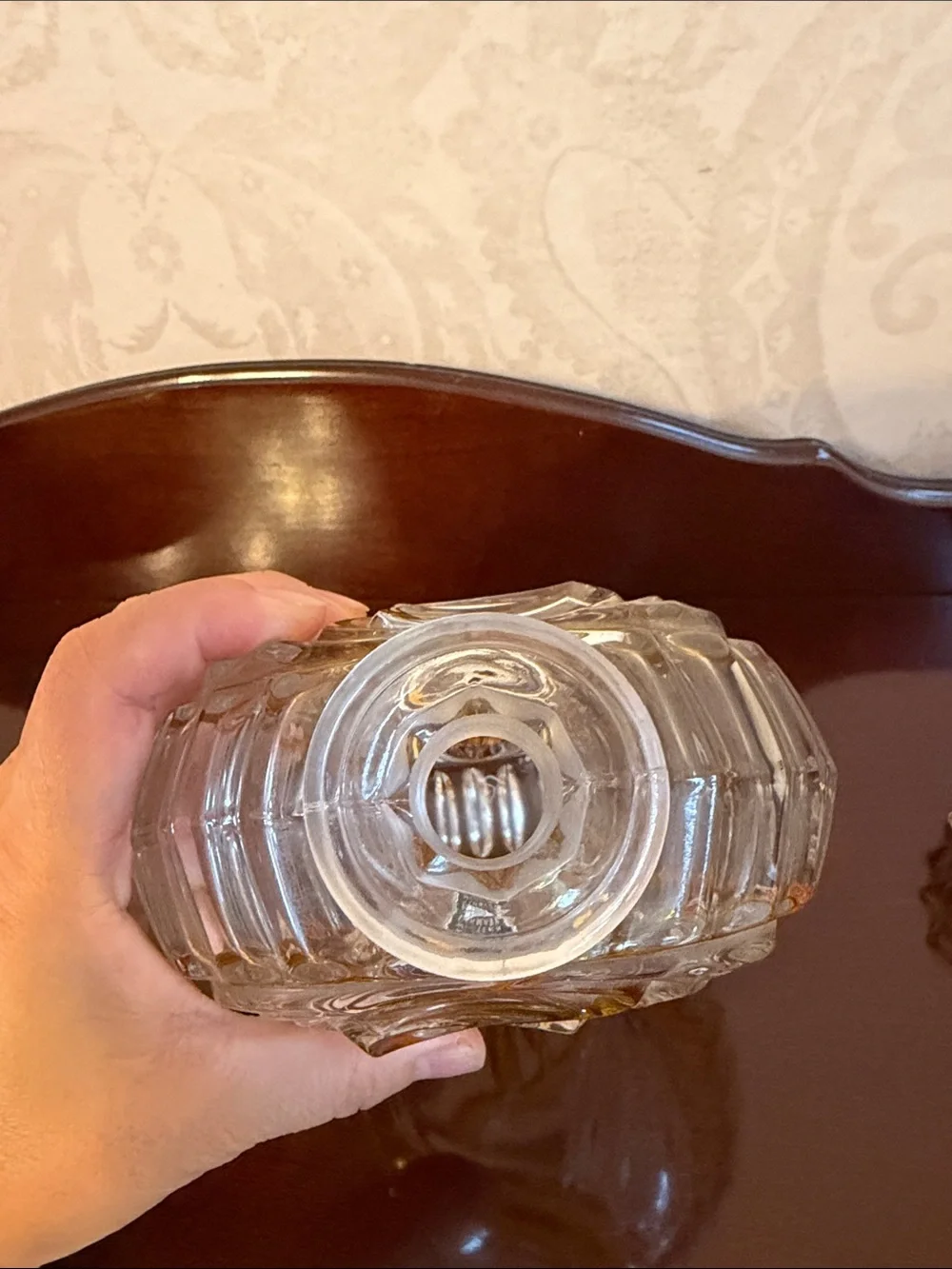 Decorative cut to clear  Glass Decanter bottle